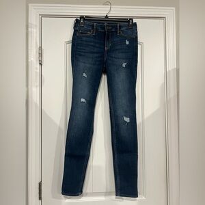 Hollister Dark Blue Distressed Skinny Jeans 1S